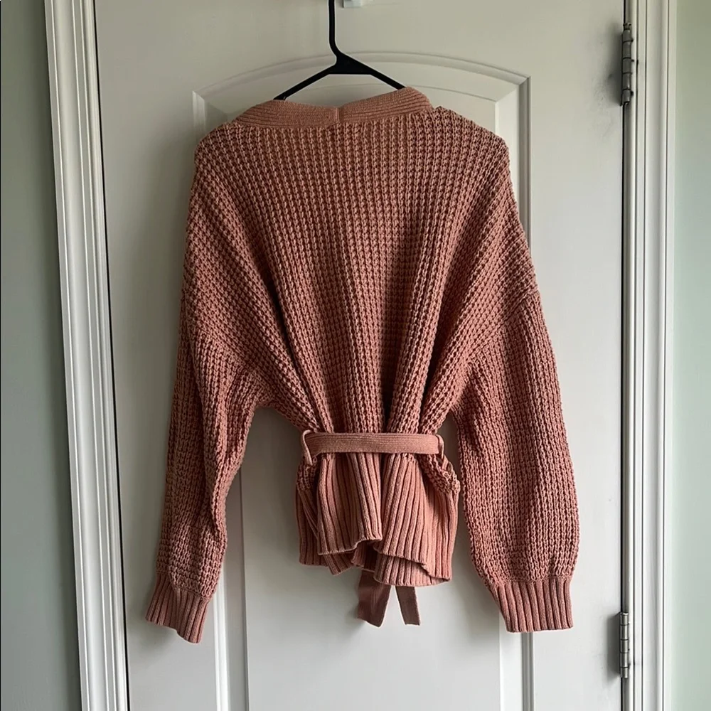 UpWest Dusty Pink Knit Tie-Front Cardigan - Picture 4 of 5